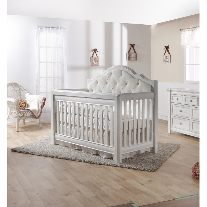 Harriet Bee Manervia 5in1 Convertible Upholstered Crib & Reviews